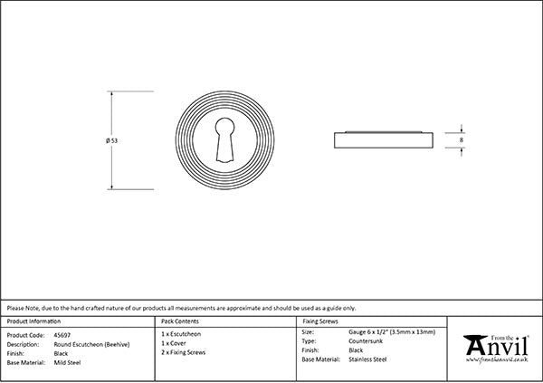 Round Escutcheon Beehive