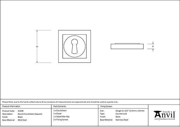 Round Escutcheon Square