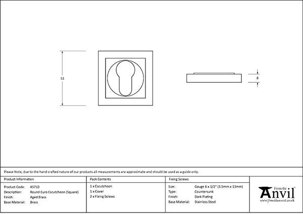 Round Euro Escutcheon Square