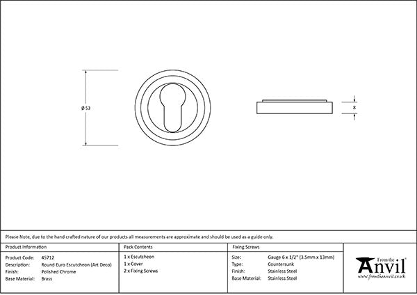 Round Euro Escutcheon Art Deco