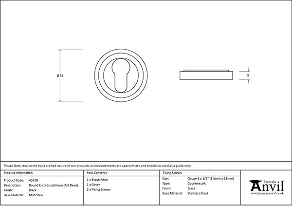 Round Euro Escutcheon Art Deco