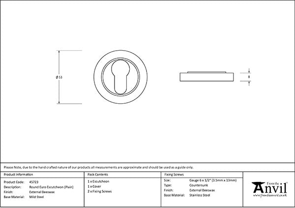 Round Euro Escutcheon Plain