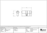 5 Pin Euro Cylinder 30/30 Keyed to differ