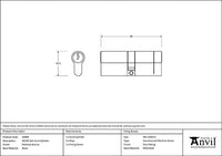 5 Pin Euro Cylinder 40/40 Keyed to differ