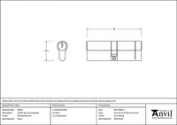 5 Pin Euro Cylinder 45/45 Keyed to differ