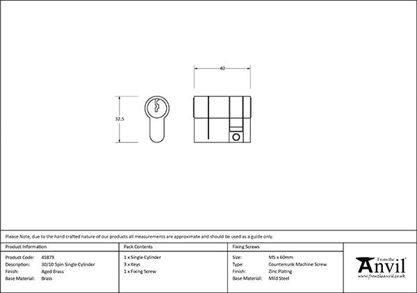 5 Pin Single Cylinder 30/10