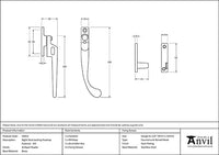 Right-Handed Night-Vent Locking Peardrop Fastener