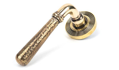 Hammered Newbury Lever on Rose Set Beehive Rose (Sprung)