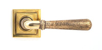 Hammered Newbury Lever on Rose Set Square Rose (Sprung)