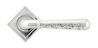 Hammered Newbury Lever on Rose Set Square Rose (Sprung)