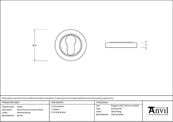 Round Euro Escutcheon Plain