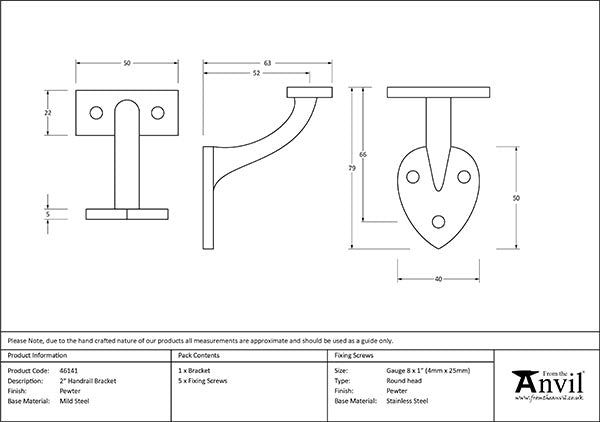 2" Handrail Bracket