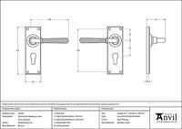 Hammered Newbury Lever Euro Lock Set