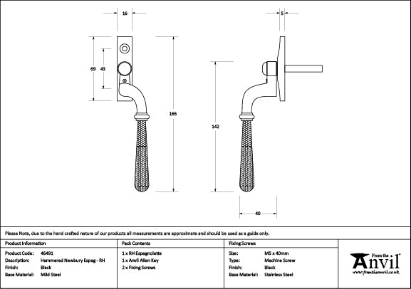 Right-Handed Hammered Newbury Espag