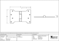 4" x 4" x 6" Parliament Hinges SS (pair)