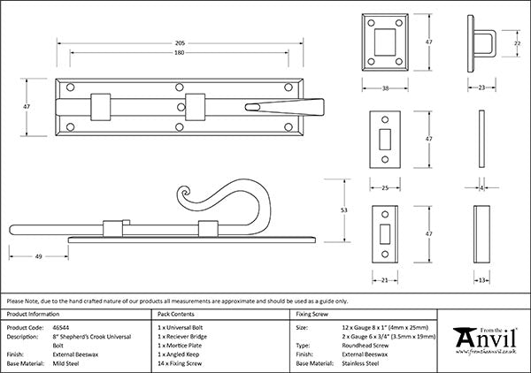 8" Shepherd's Crook Universal Bolt