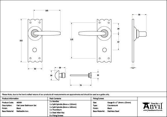 Oak Lever Bathroom Set