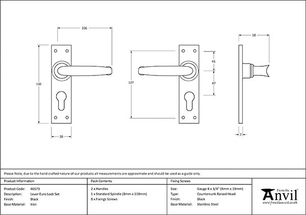 Classic Lever Euro Lock Set MF