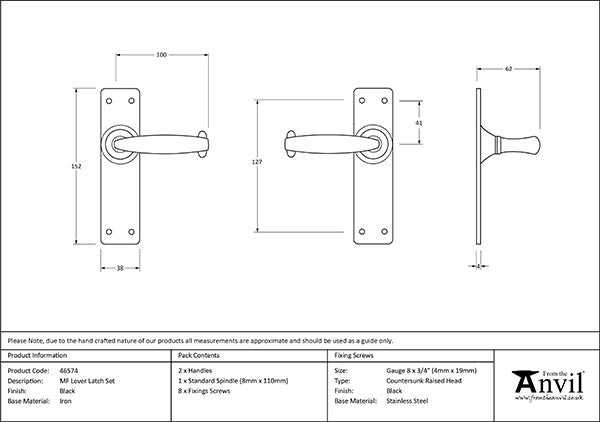 Classic Lever Latch Set Standard