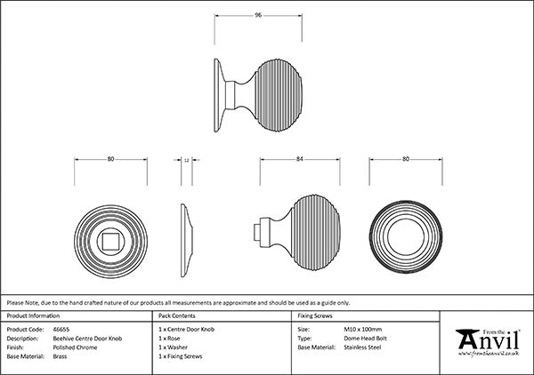 Beehive Centre Door Knob