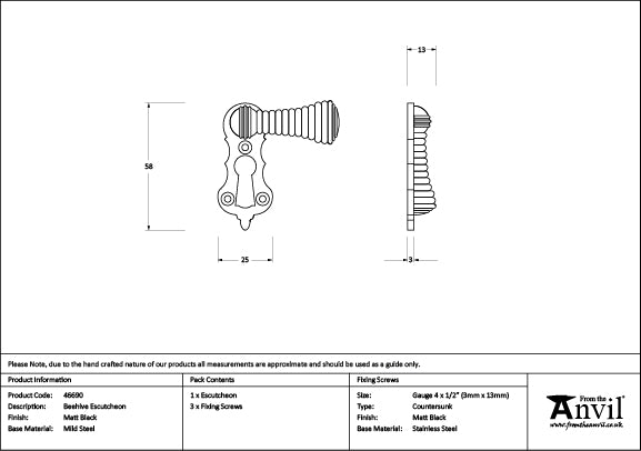 Beehive Escutcheon