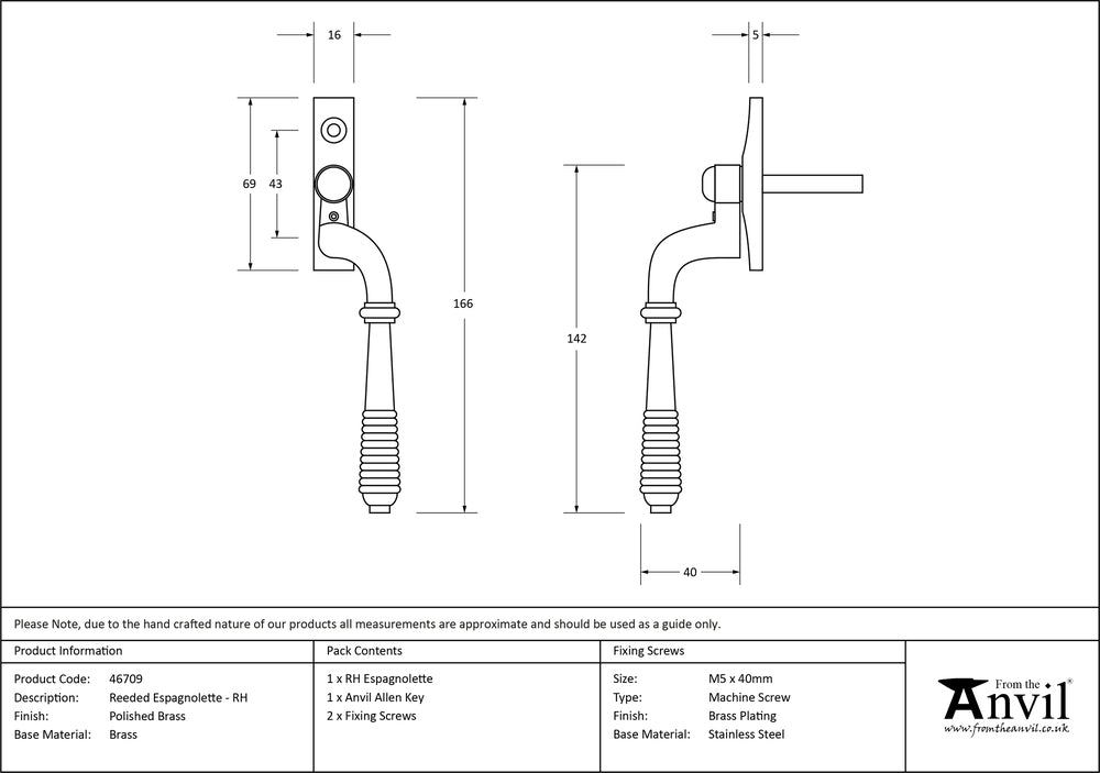 Right-Handed Reeded Espag