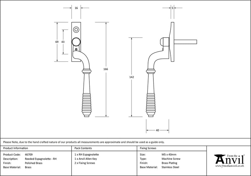 Right-Handed Reeded Espag