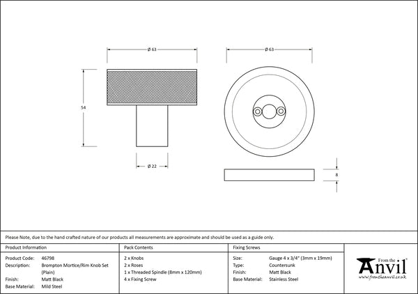 Brompton Mortice/Rim Knob Set Plain Rose