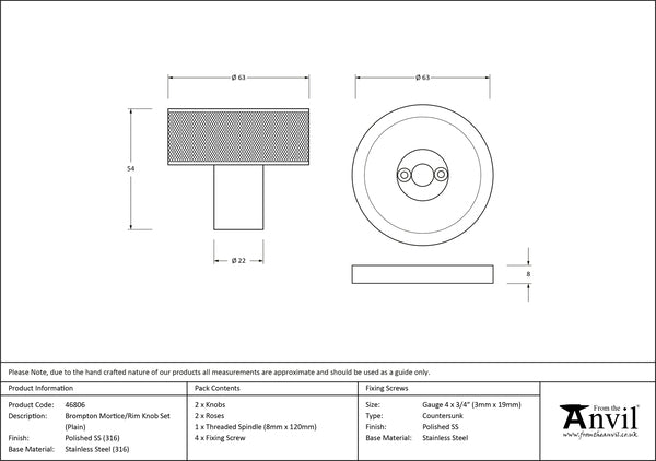 Brompton Mortice/Rim Knob Set Plain Rose