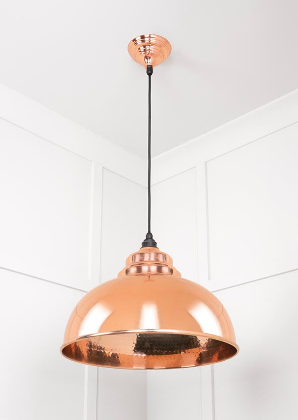 Hammered Copper Harborne Pendant