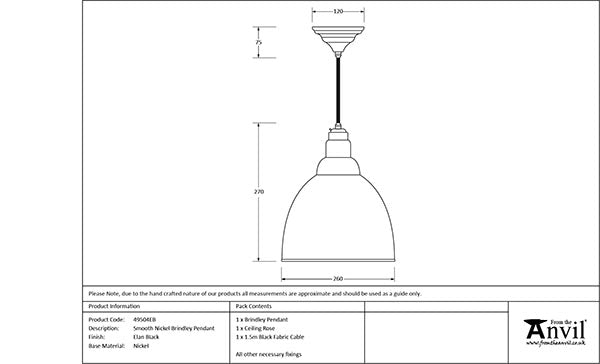 Smooth Nickel Brindley Pendant