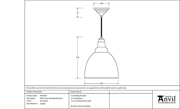 White Gloss Brindley Pendant