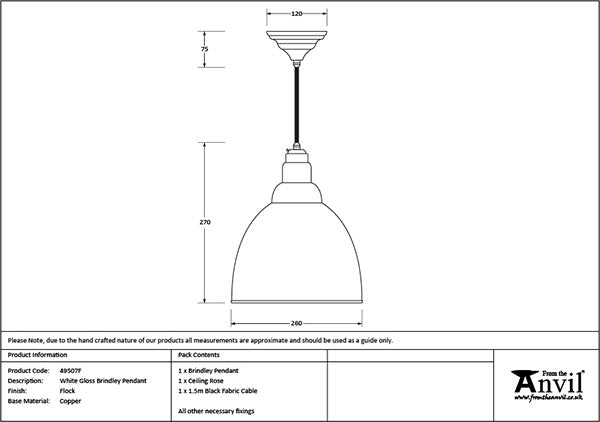 White Gloss Brindley Pendant