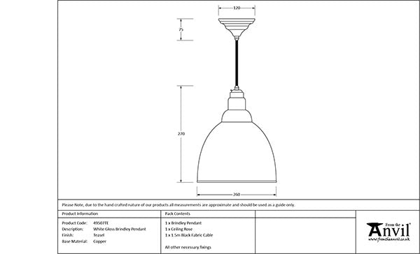 White Gloss Brindley Pendant