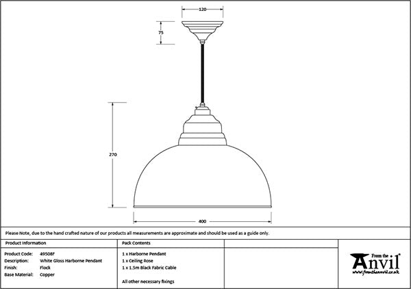 White Gloss Harborne Pendant