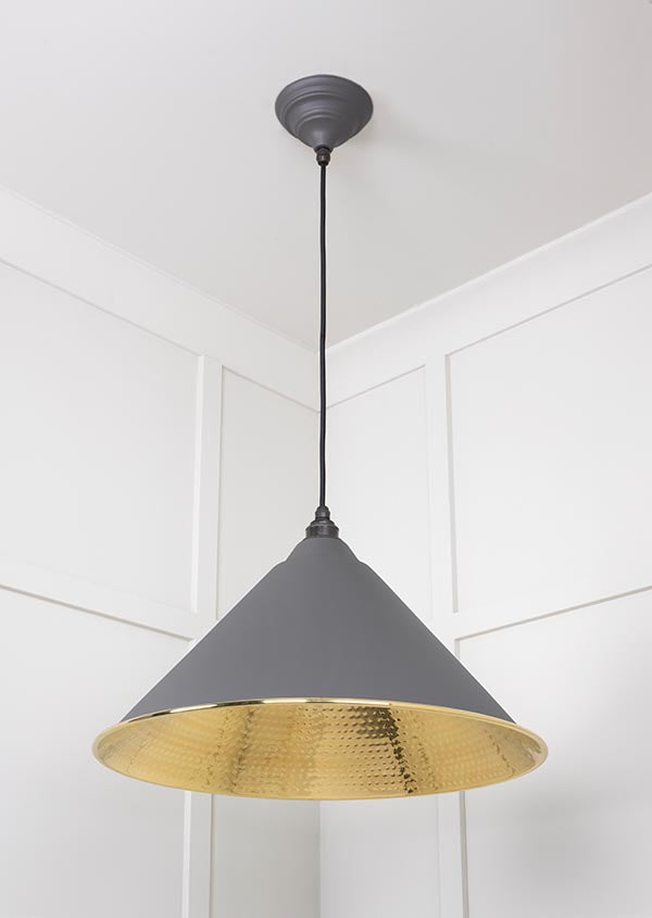 Hammered Brass Hockley Pendant