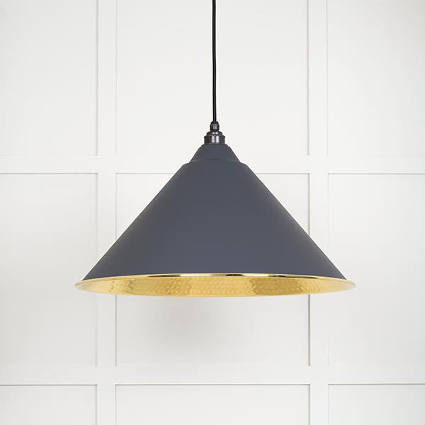 Hammered Brass Hockley Pendant