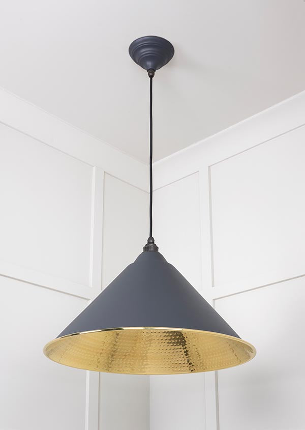 Hammered Brass Hockley Pendant