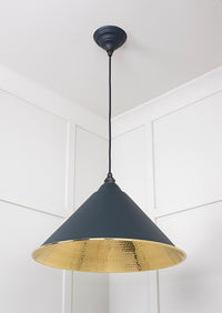 Hammered Brass Hockley Pendant