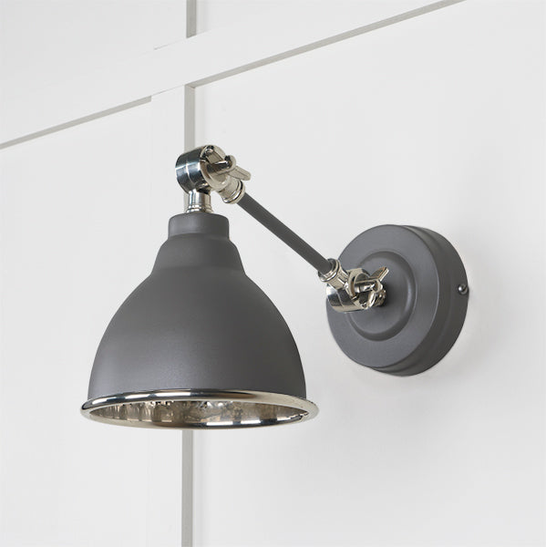 Hammered Nickel Brindley Wall Light