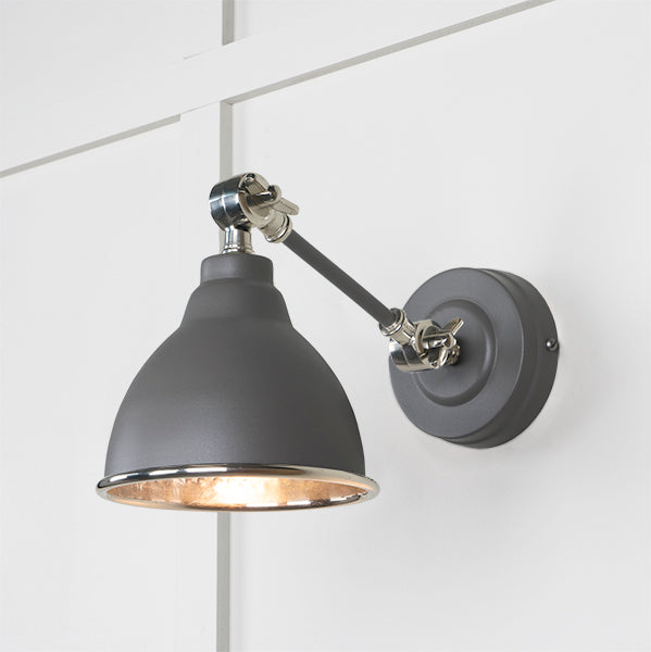 Hammered Nickel Brindley Wall Light