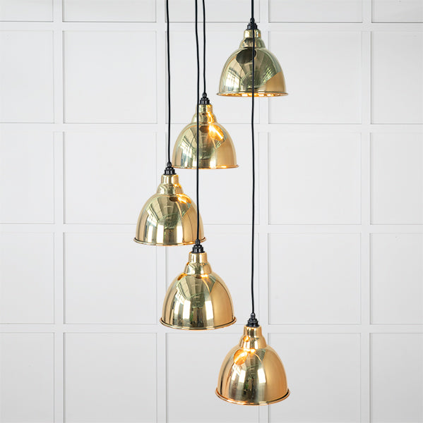 Smooth Brass Brindley Cluster Pendant