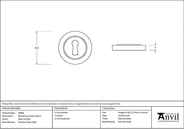 Round Escutcheon Plain