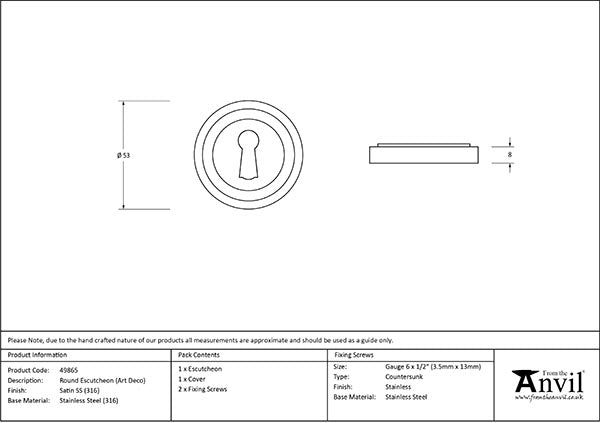 Round Escutcheon Art Deco