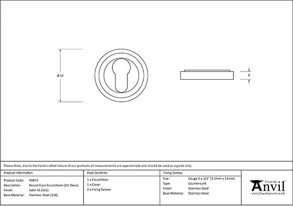 Round Euro Escutcheon Art Deco