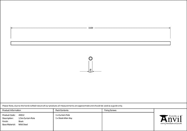 2 ½m Curtain Pole