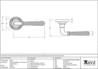 Hammered Newbury Lever on Rose Set Beehive Rose (Unsprung)