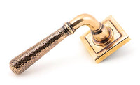 Hammered Newbury Lever on Rose Set Square Rose (Unsprung)