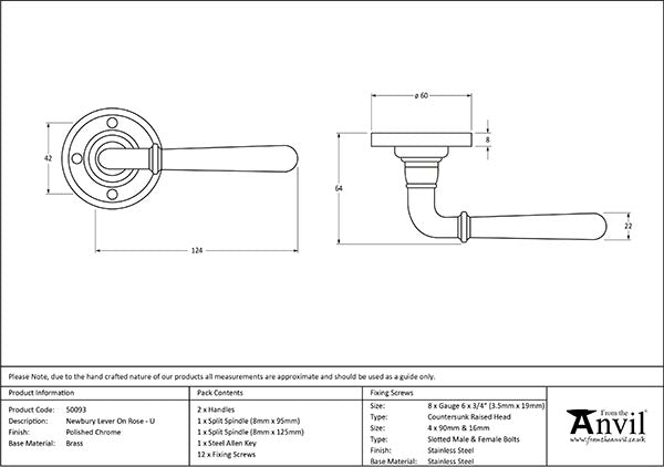 Newbury Lever on Rose Set  (Unsprung)