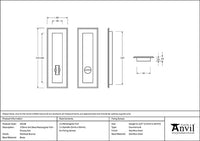 175mm Art Deco Rectangular Pull - Privacy Set